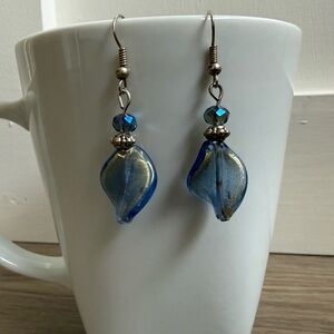 Elegant Blue Glass Earrings